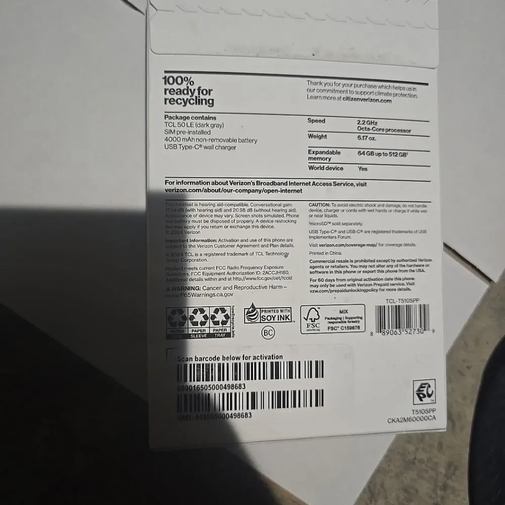 Verizon Prepaid TCL 50 LE 6.56